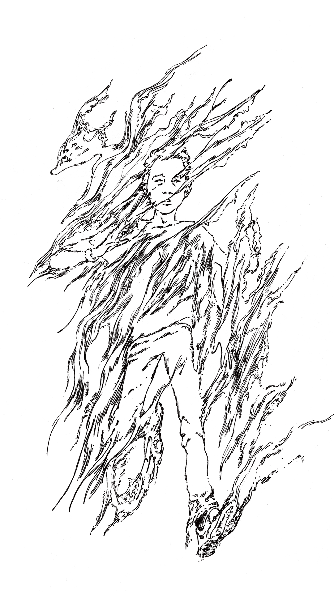 a page from FANA, original comic series, hand drawn illustration, ink on paper, 2d art, autobiography, FANA, rrfana, rr, Rita Rahimi, Ramin Rahimi,  کتاب مصور فنا ، ریتا رحیمی ، رامین رحیمی 
