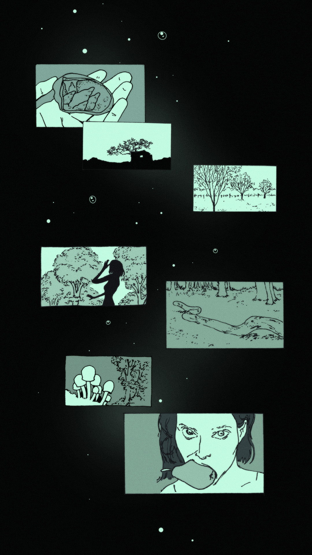 a page from FANA, original comic series, hand drawn illustration, ink on paper, 2d art, autobiography, FANA, rrfana, rr, Rita Rahimi, Ramin Rahimi,  کتاب مصور فنا ، ریتا رحیمی ، رامین رحیمی 
