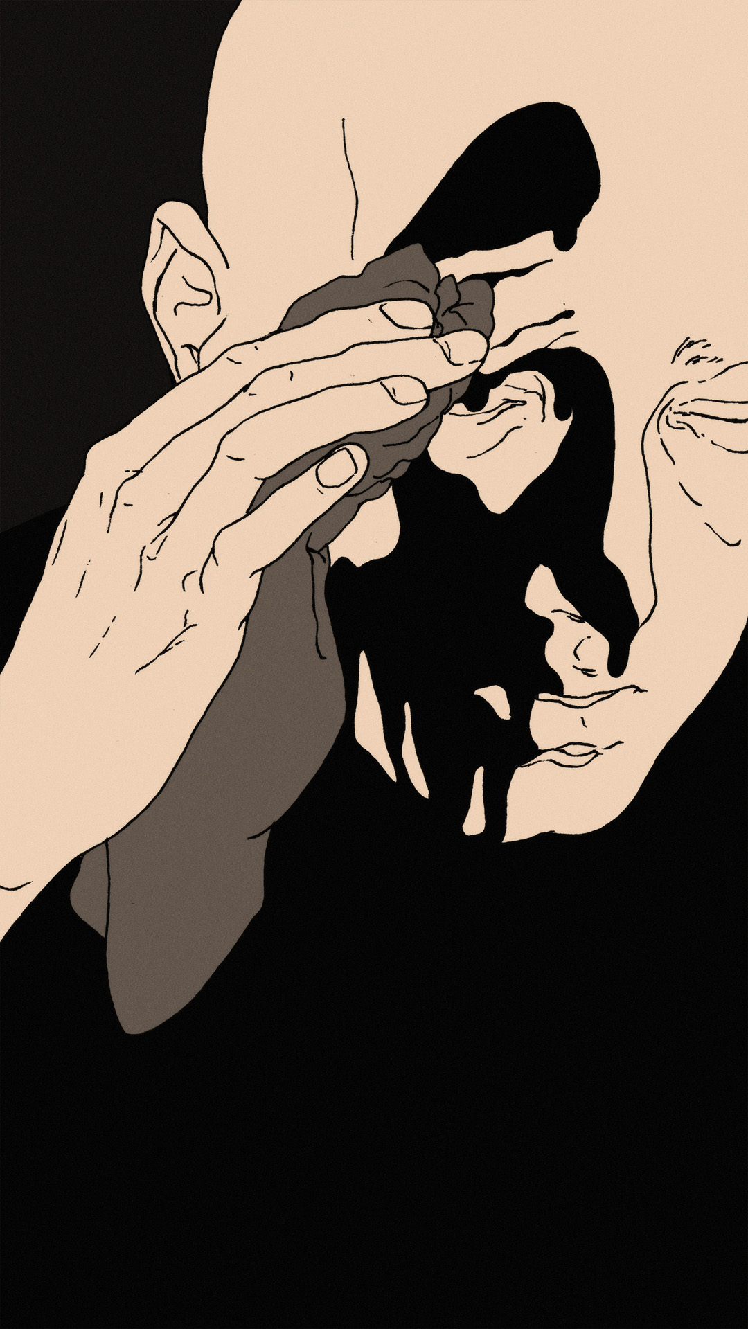 a page from FANA, original comic series, hand drawn illustration, ink on paper, 2d art, autobiography, FANA, rrfana, rr, Rita Rahimi, Ramin Rahimi,  کتاب مصور فنا ، ریتا رحیمی ، رامین رحیمی 
