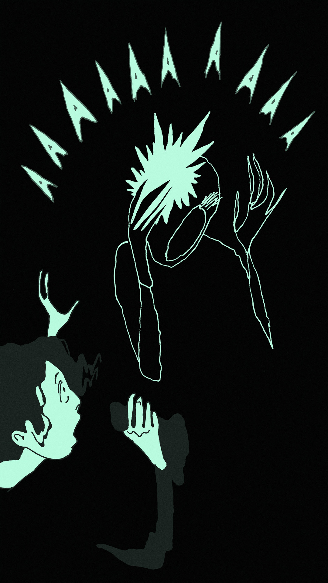 a page from FANA, original comic series, hand drawn illustration, ink on paper, 2d art, autobiography, FANA, rrfana, rr, Rita Rahimi, Ramin Rahimi,  کتاب مصور فنا ، ریتا رحیمی ، رامین رحیمی 
